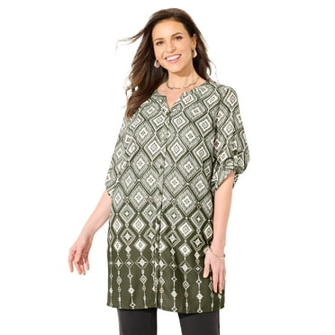 Catherines Women's Plus Size Uptown Tunic Blouse
