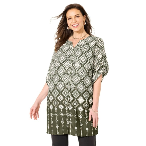 Catherines Women's Plus Size Uptown Tunic Blouse