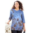 thumbnail image 1 of Catherines Women's Plus Size V-Neck Placement Print Top, 1 of 3