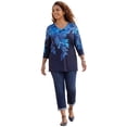 thumbnail image 1 of Catherines Women's Plus Size V-Neck Placement Print Top, 1 of 3