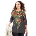 thumbnail image 1 of Catherines Women's Plus Size V-Neck Placement Print Top, 1 of 5
