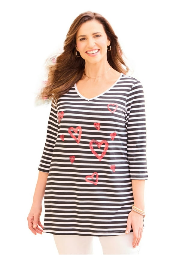 Women's Plus Size V-Neck Swing Tunic