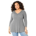 thumbnail image 1 of Catherines Women's Plus Size Waffle Knit Lace Trim Tunic, 1 of 3