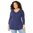 thumbnail image 1 of Catherines Women's Plus Size Waffle Knit Lace Trim Tunic, 1 of 4