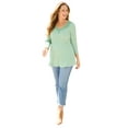 thumbnail image 1 of Catherines Women's Plus Size Waffle Knit Lace Trim Tunic, 1 of 1