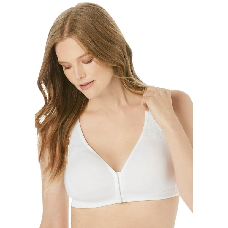 Catherines Women's Plus Size Wireless Front-Close Cotton Comfort Bra, White  Scatter Floral, 52DD : : Clothing, Shoes & Accessories
