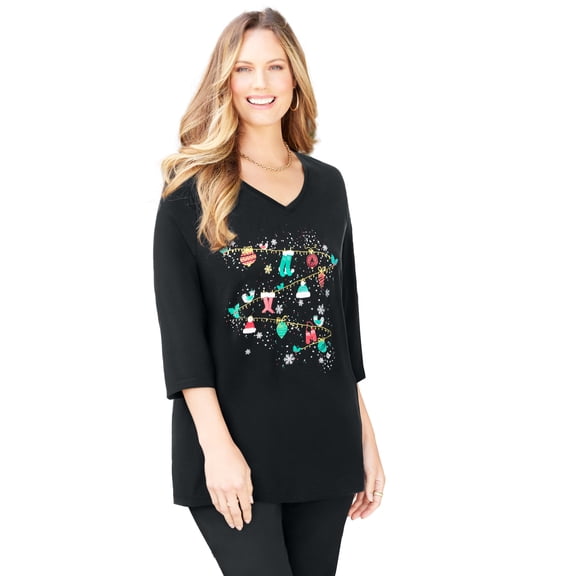 Catherines Women's Plus Size Wit & Whimsy Holiday & Christmas Tees