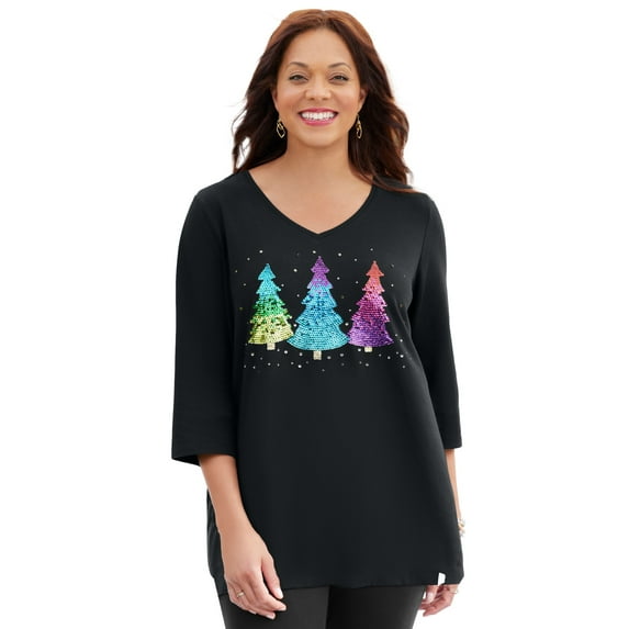 Catherines Women's Plus Size Wit & Whimsy Holiday & Christmas Tees