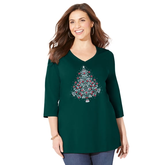 Catherines Women's Plus Size Wit & Whimsy Holiday & Christmas Tees
