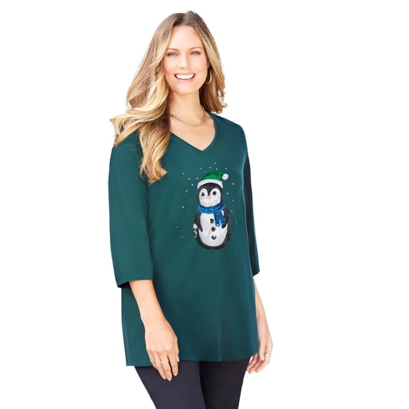 Catherines Women's Plus Size Wit & Whimsy Holiday & Christmas Tees