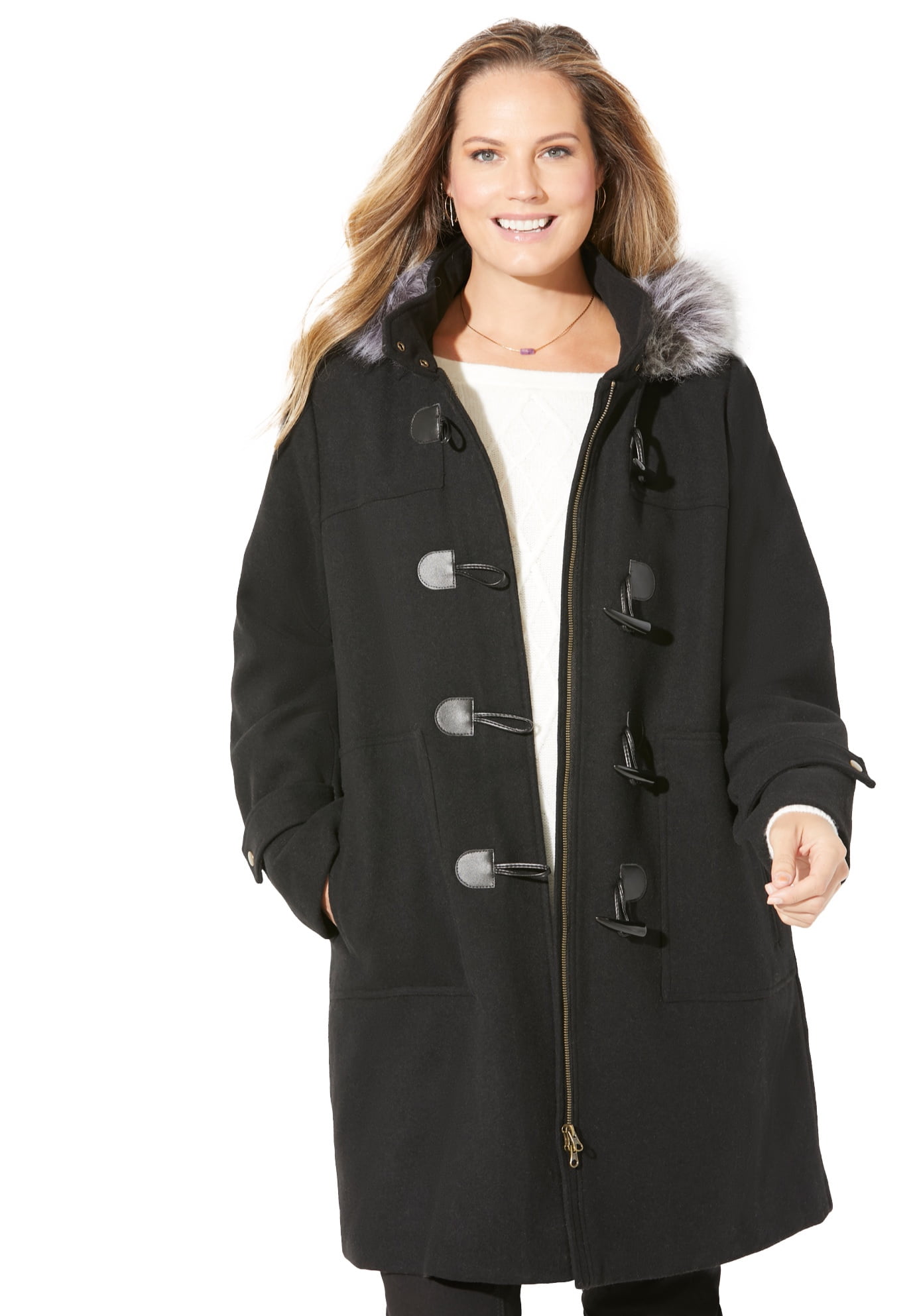 Women's plus shop size toggle coat