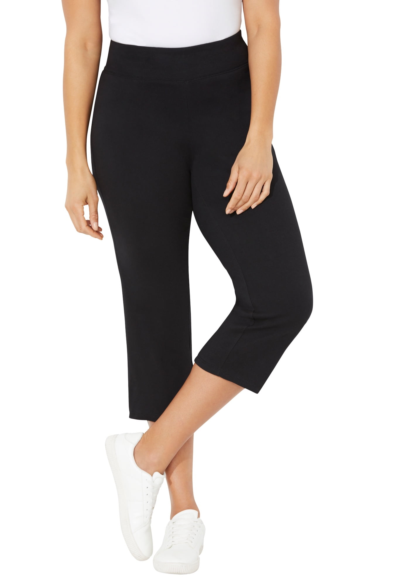 Danskin Now - Women's Plus-Size Foldover Waist Fashion Yoga Capri Pants -  Walmart.com