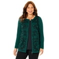 thumbnail image 1 of Catherines Women's Plus Size Zip-Front Embroidered Cardigan, 1 of 3