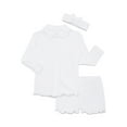 thumbnail image 1 of Catherine Malandrino Girls Pointelle Long Sleeve Top, Shorts and Headband Pajama Set, 3-Piece, Sizes 5-16, 1 of 4