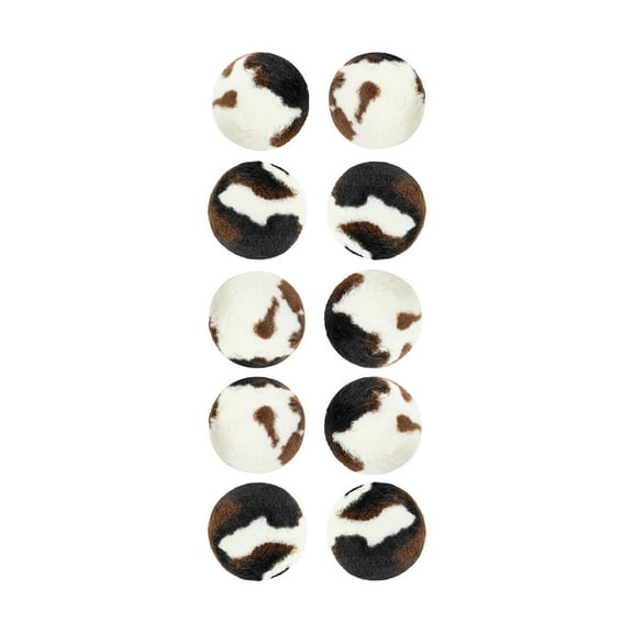 Cathery Christmas Cow Plush Tree Ornaments Set 10Pcs Christmas Western Hangings Balls Home Holiday Party Decorations