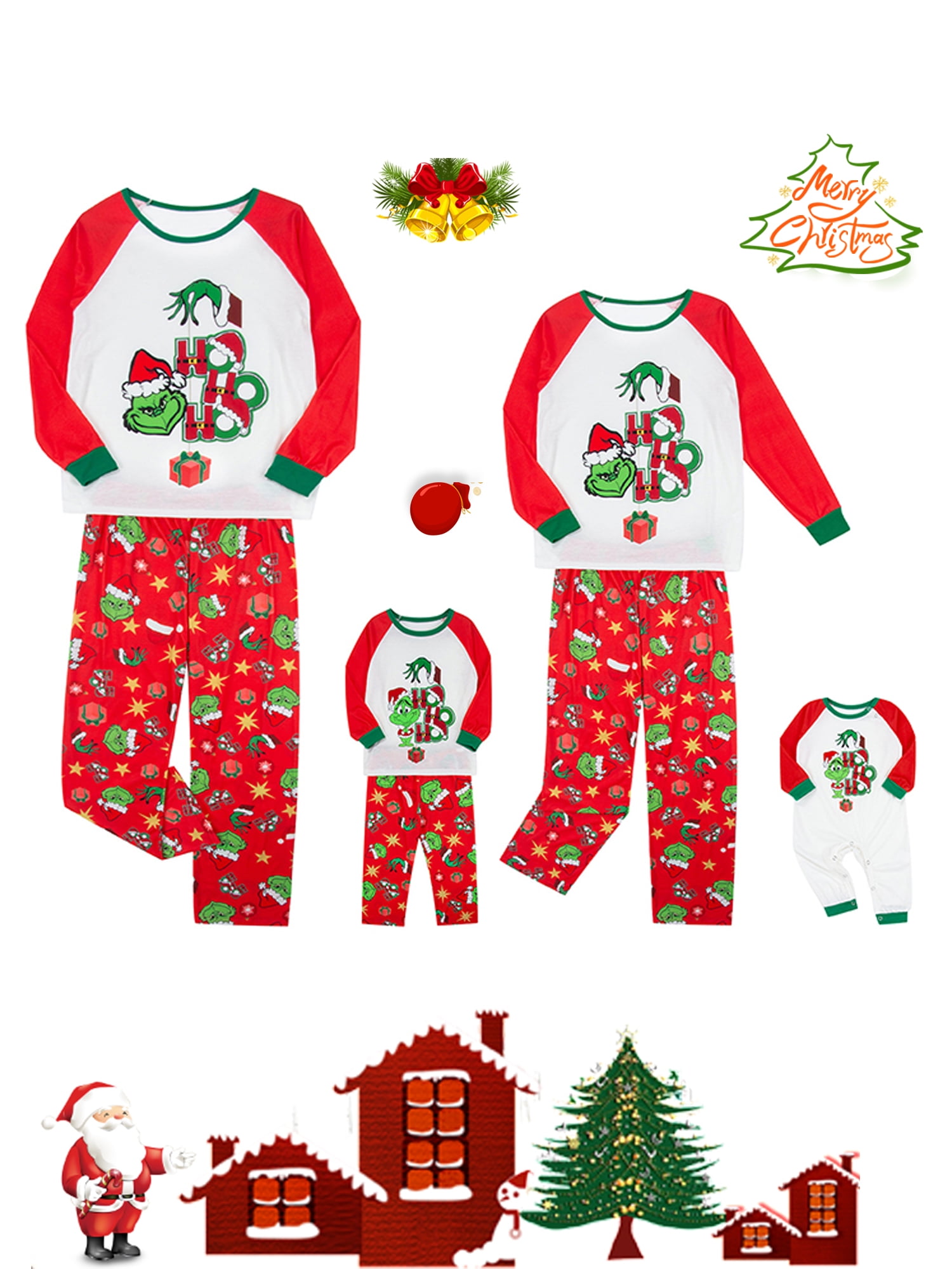 Cathery Christmas Family Matching ELF Pajamas Set for Men Women Kids