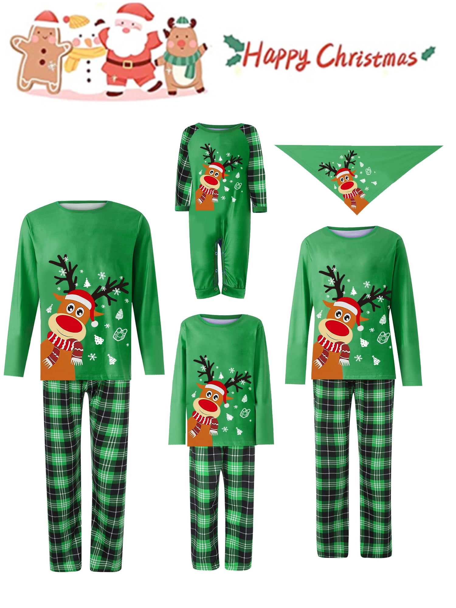 Cathery Christmas Pajamas for Family Christmas Pjs Matching Sets Elk