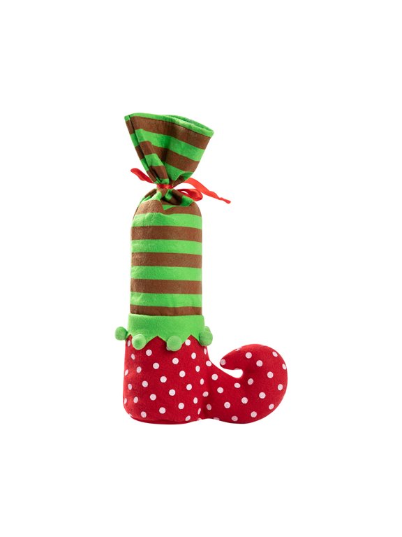 Christmas Stockings Candy Bag Christmas Stripe Dot Elf Legs Gift Treat Bags Xmas Tree Decoration Accessories