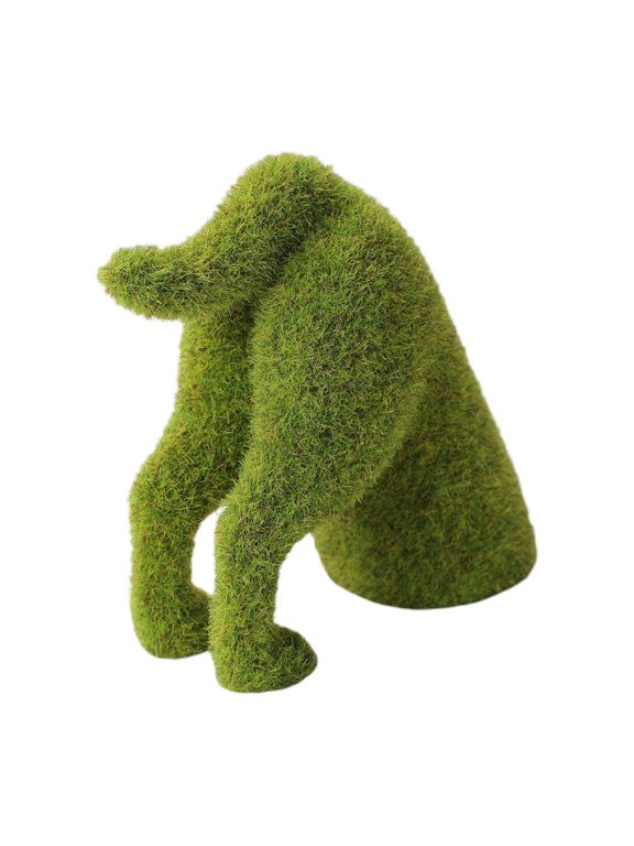 Decorative Peeing Dog Topiary in 4 Styles Green Simulation Flocking Puppy Ornament Faux Moss Covered Animal Decor