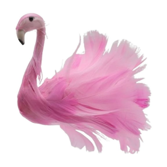 Cathery Flamingo Christmas Tree Topper Artificial Feather Pink Flamingo Decoration for Christmas Holiday Party Ornament