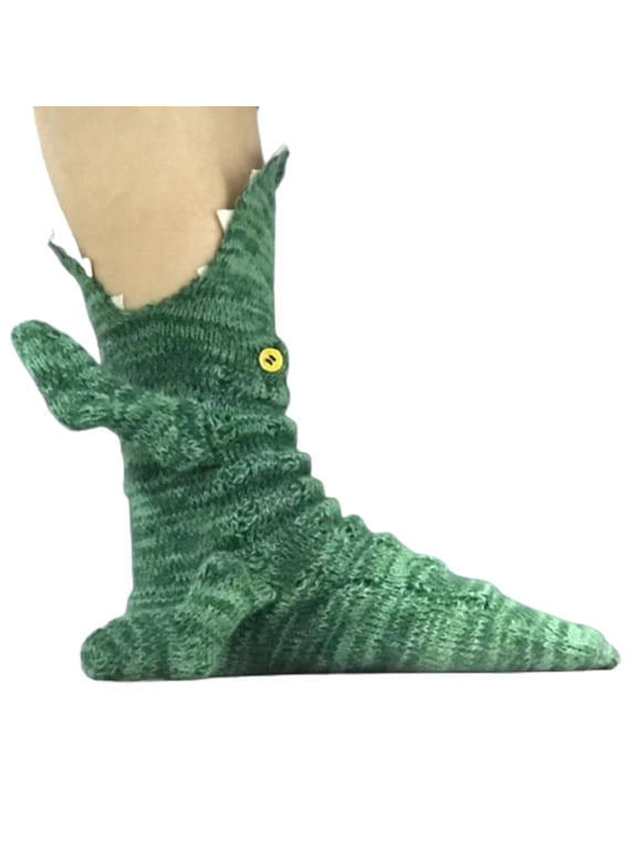 Funny Animal Shark Socks for Women Novelty Crocodile Floor Socks Christmas Creative 3D Chameleon Knit Sock Shark Socks