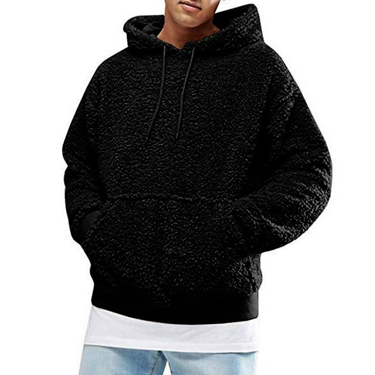 Fuzzy fleece pullover mens sales
