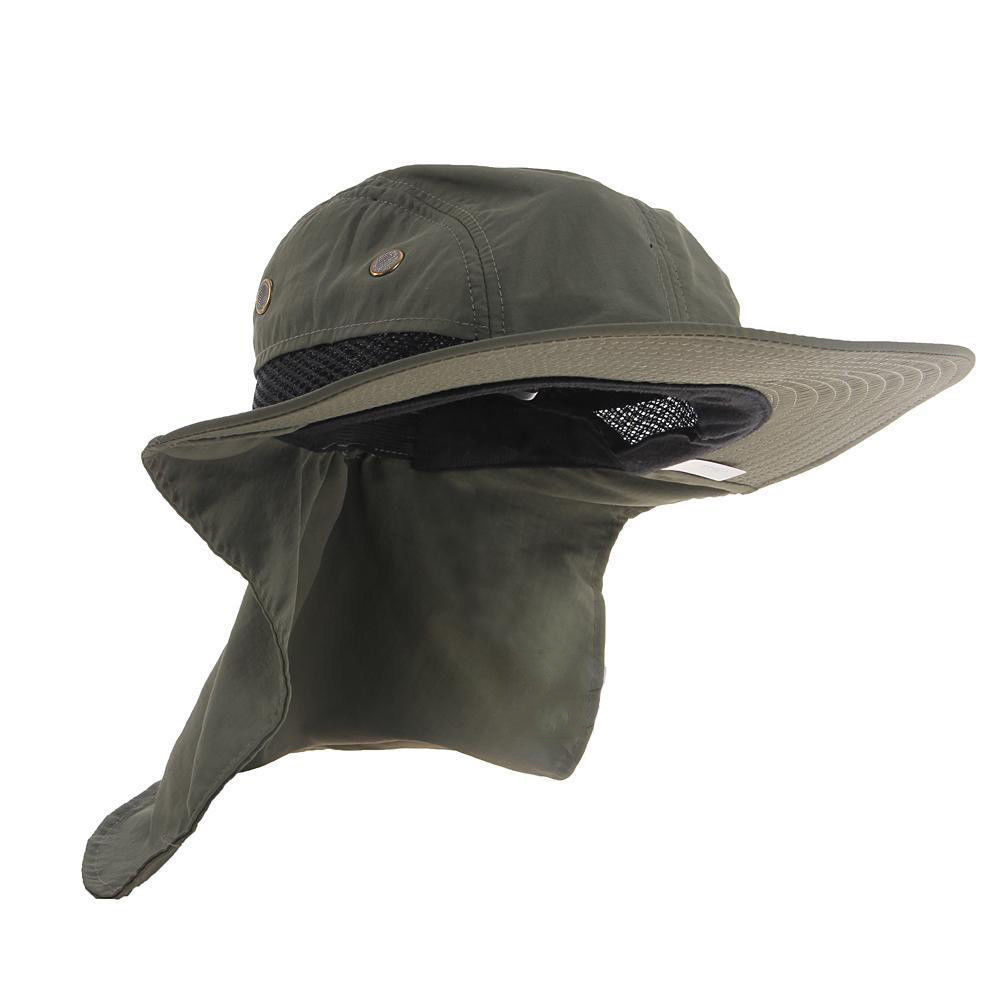 Cathery Neck Flap Boonie Hat Fishing Hiking Safari Outdoor Sun Brim Bucket Bush Cap Blue - image 1 of 1