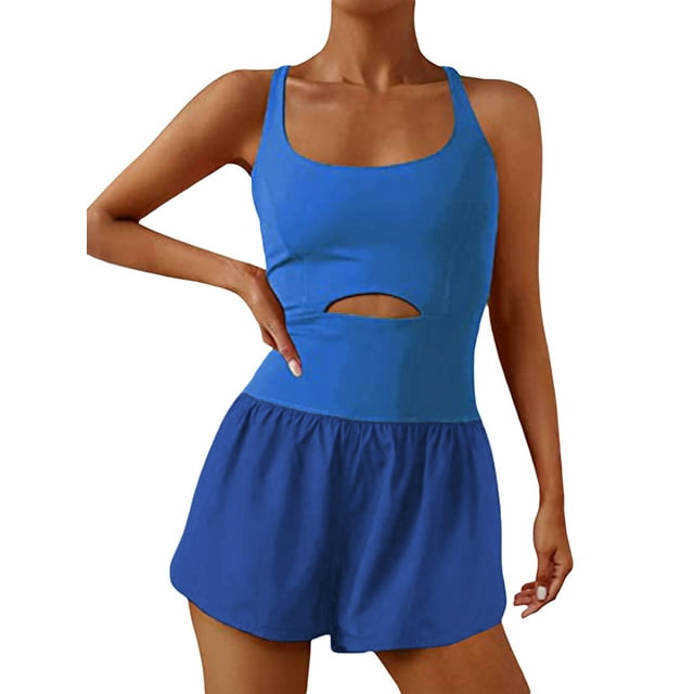 Cathery Running Onesie Workout Rompers Outfits for Women Athletic One