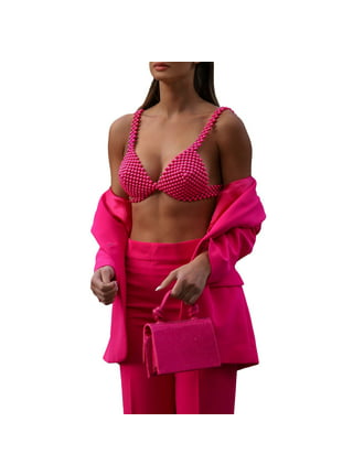 Pearl Thong Satin Nightwear Pink Bralette Racing Back Bra G Bra Bralette  Crop Top Bandeau Bras Valentines Day Outfits Bralettes for Women Sexy  Nightwear Sports Bras for Big Busts Lounge : 
