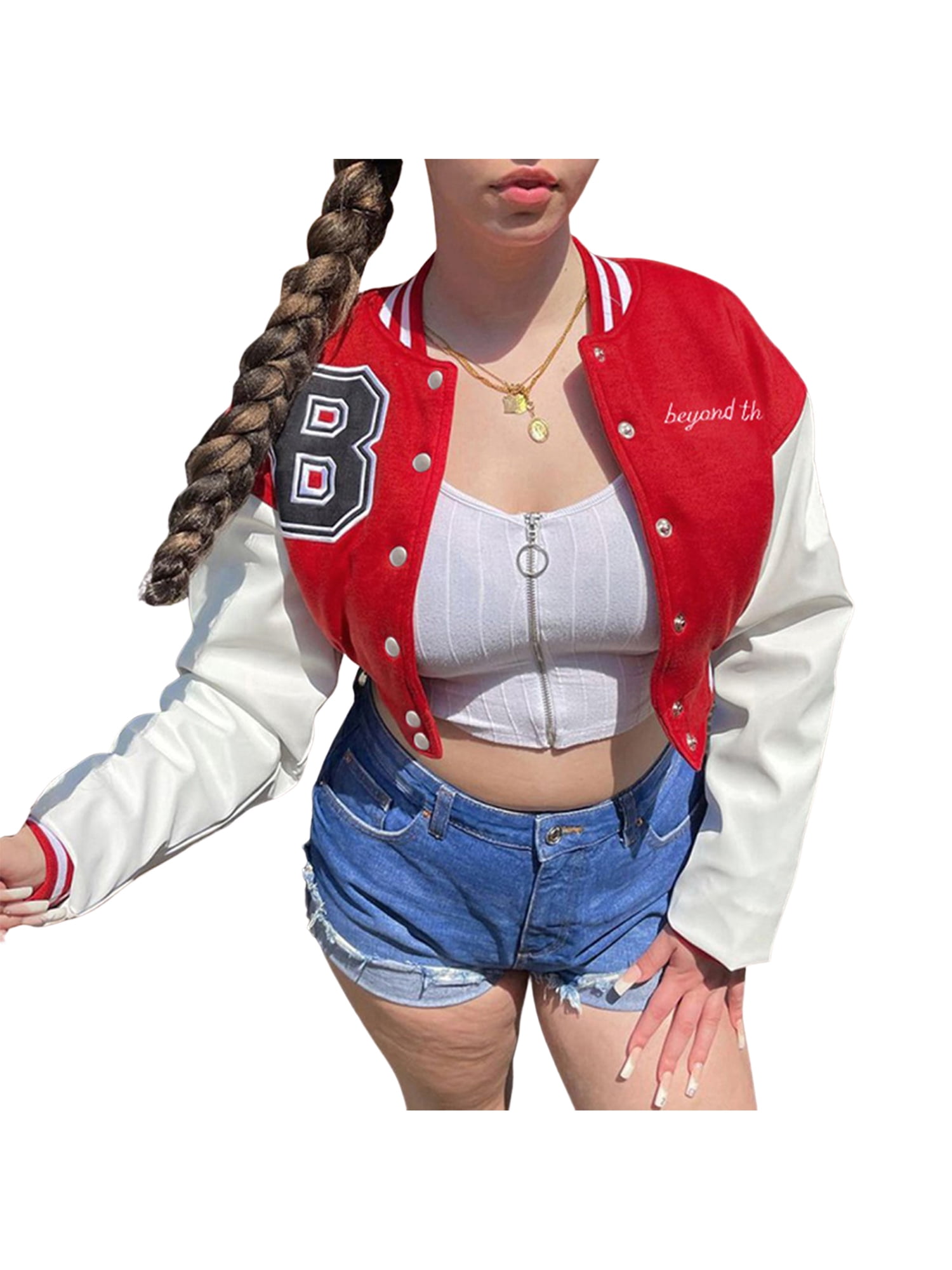NWT Kate Kasin Women Varsity Baseball Jacket Style Hoodie Black $70 Size S  BB324
