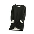 thumbnail image 1 of Cathery Women's Warm Sherpa Lined Sweatshirt Pullover Crewneck Long Sleeve Fleece Lined Shirts Loungewear Tops Winter, 1 of 5