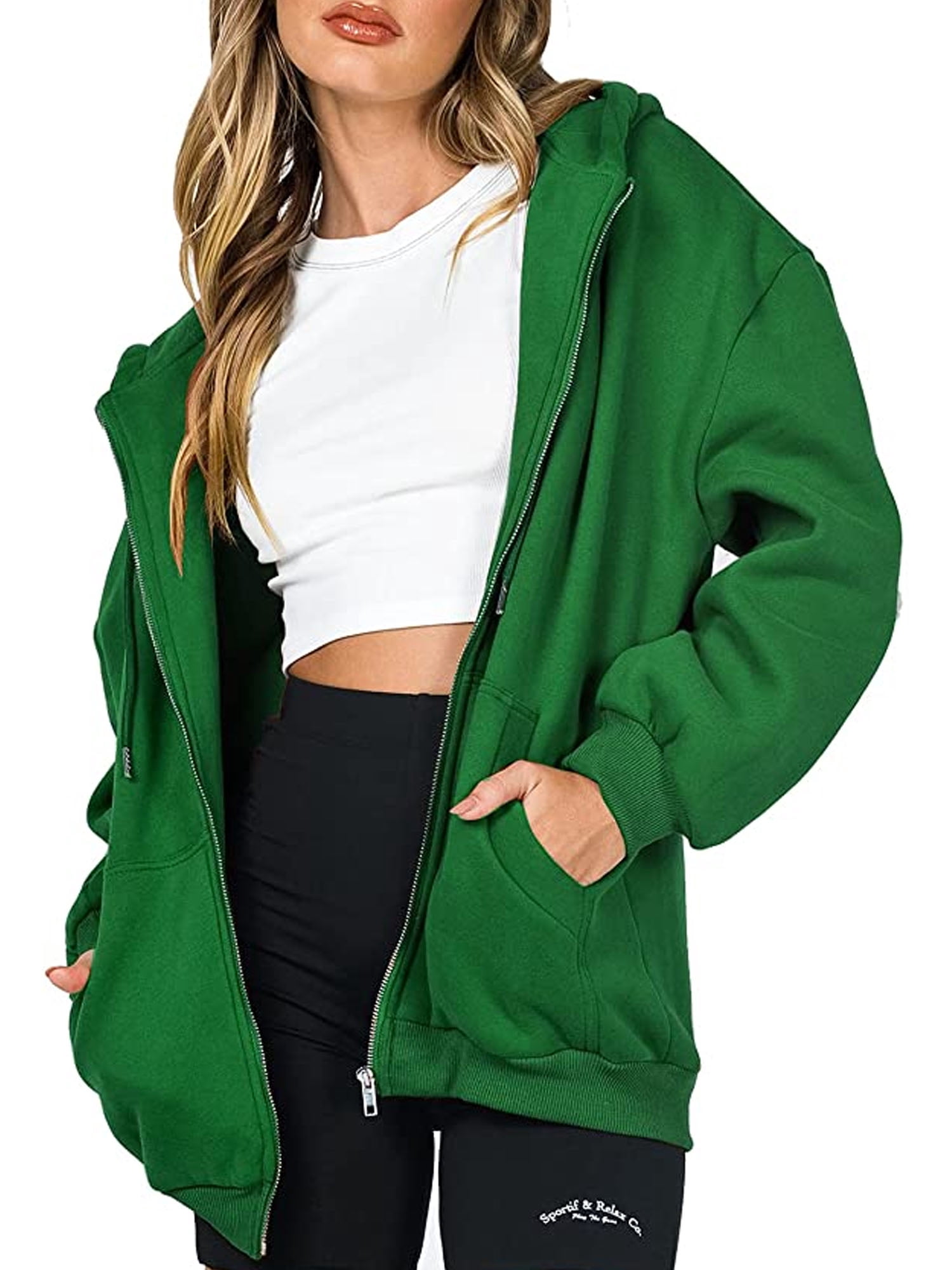 Cathery Women's Y2K E-Girl Oversized Sweatshirt Brown Aesthetic Zip Up  Hoodies Coat Long Sleeve Streetwear Jacket - Walmart.com