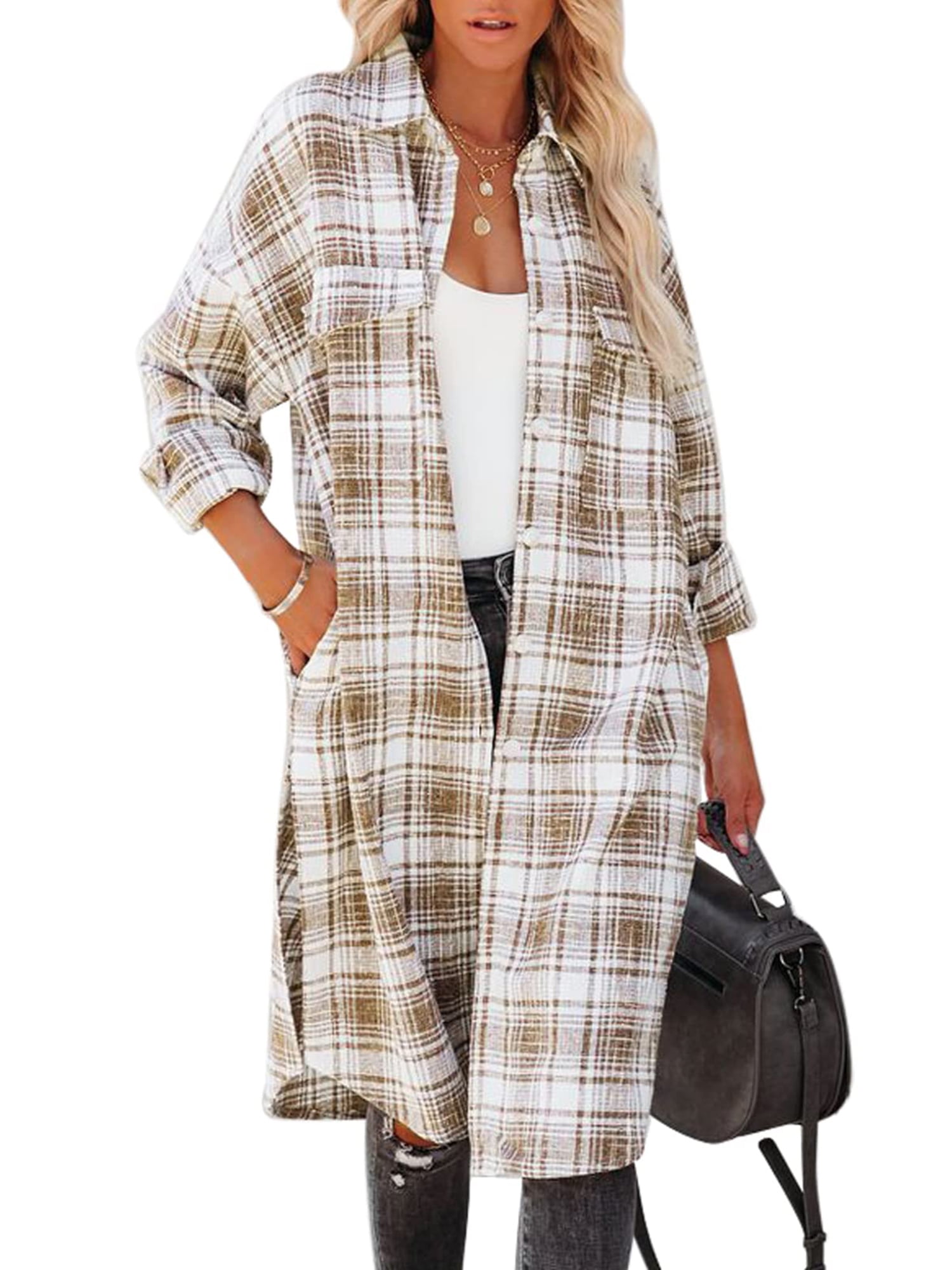 Long plaid flannel cardigan new arrivals
