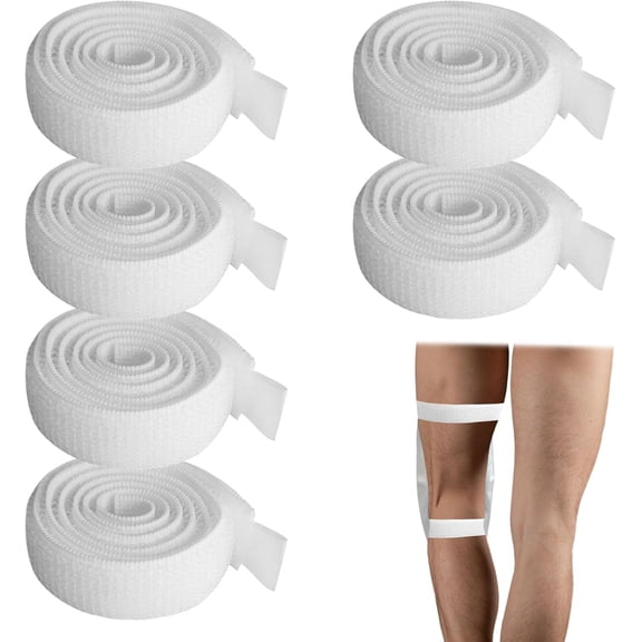 Catheter Leg Bag Straps, 6 Pcs Self Adhesive Catheter Fixation Straps Leg Urinary Bag Fixation Tapes for Incontinence Urine Bag, White