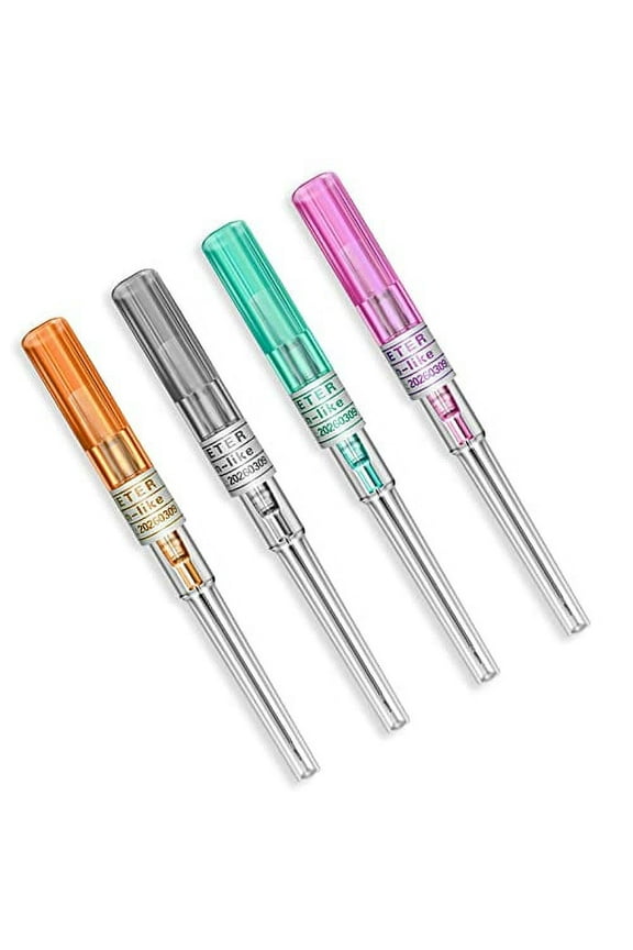 Catheter Needles - Autdor 4Pcs Mixed Piercing Needles 14G 16G 18G and 20G IV Catheter Needles Ear Nose Piercing Needles Hollow Needles for Lip Tongue Belly Navel Nipple Cartilage Piercing Kit