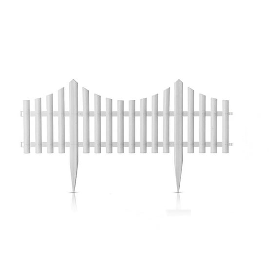 Cathoe 12pcs Plastic White Garden Picket Fence Grass Lawn Flowerbeds Plant Borders