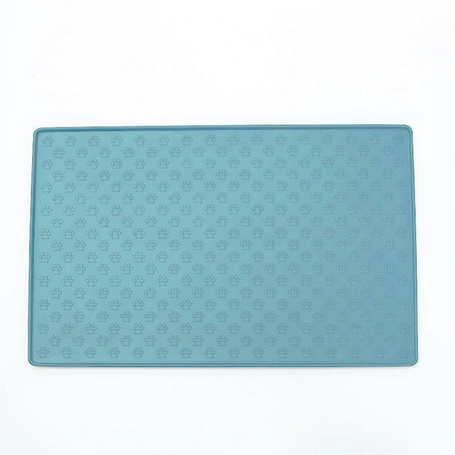 Cathoe Dog Cat Pet Food Mat for Floor Dog Feeding Bowl Mat for Food,Blue