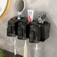 thumbnail image 1 of Cathoe Multi-functional Bathroom Wall-mounted Toothbrush Cup Holder With Cup,BLACK, 1 of 5
