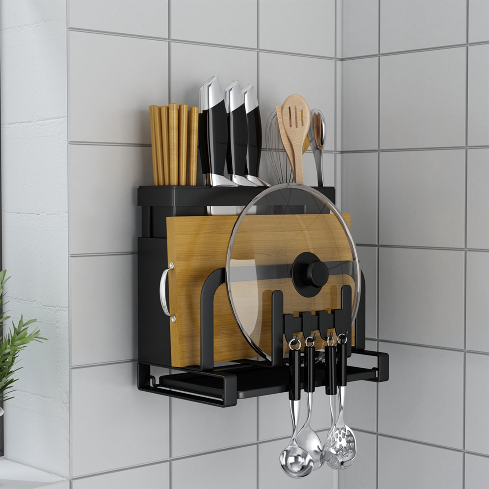 Cathoe Multifunctional Knife Holder Kitchen Countertop No Punch Wall ...
