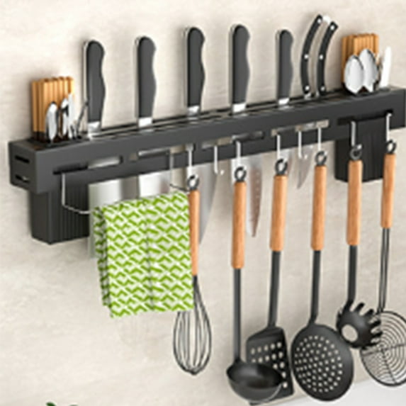 Cathoe Multipurpose Wall Mounted Kitchen Utensil Organizer with Detachable Hooks for Spoons, Knives, Forks.