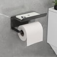 thumbnail image 1 of Cathoe Self Adhesive Toilet Paper Holder with Phone Shelf Wall Mounted Paper Roll Organizer, 1 of 5