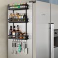 thumbnail image 1 of Cathoe Side Refrigerator Storage Rack With Hook Seasoning Rack Without Punching Organizer For Kitchen, 1 of 5
