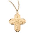 thumbnail image 1 of Catholic 4-Way Medal Cross Cruciform Pendant with Miraculous Medal, St. Joseph, St. Christopher and Sacred Heart, Made in USA, 1 of 9