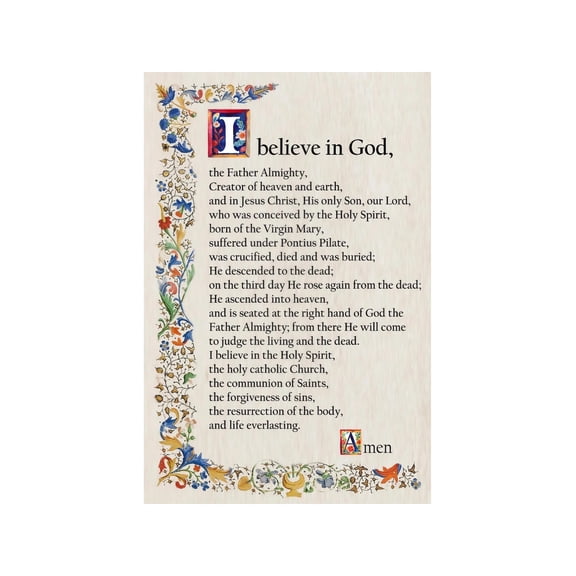 Catholic Apostles Creed Metal Sign Nicene Creed Prayer Wall Art for Baptism Confirmation Home Chapel Decor 8 X 12 in