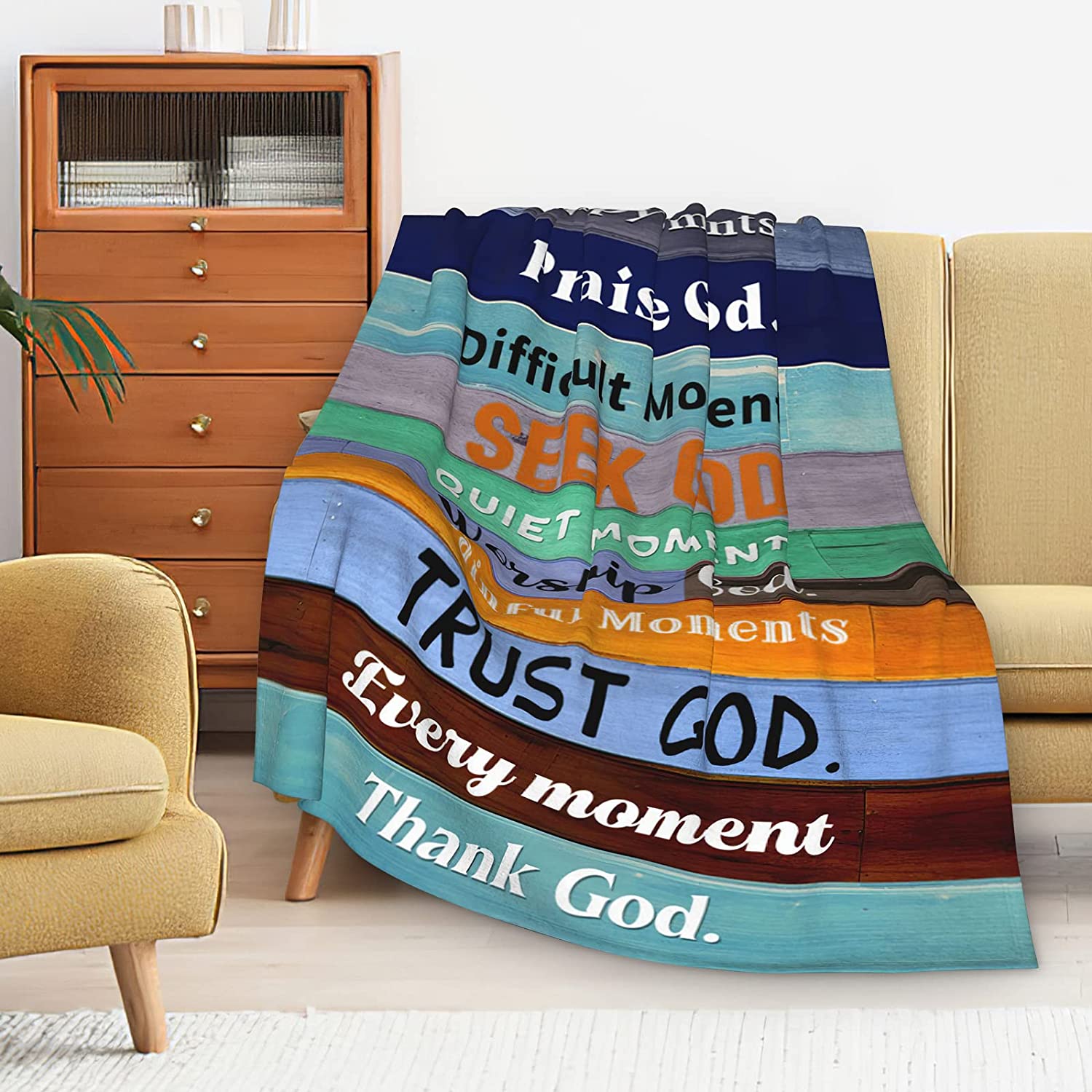 Catholic Bible Blanket, Religious Gifts For Women Christian Throw Blanket Soft Plush Prayer