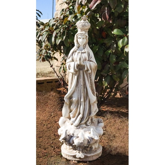 Catholic Blessed Virgin Mary Our Lady of Fatima Large Outdoor Statue 24" Tall