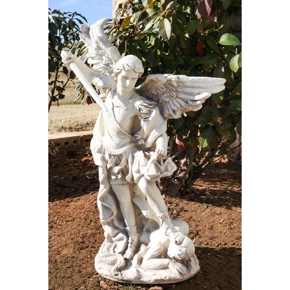 Catholic Church Archangel Saint Michael With Sword Large Outdoor Statue 24"H