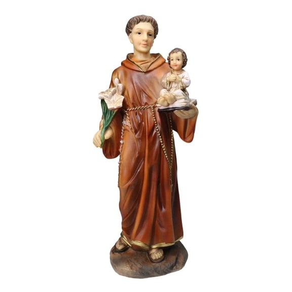 Catholic Church Saint Anthony of Padua Carrying Baby Jesus And Bible Statue 12"H