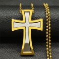 thumbnail image 1 of Catholic Cross 14K Yellow Gold Jesus Christ Amulet Pendant Necklace Men Gold Color Chain Necklaces Jewery colar de cruz, 1 of 7