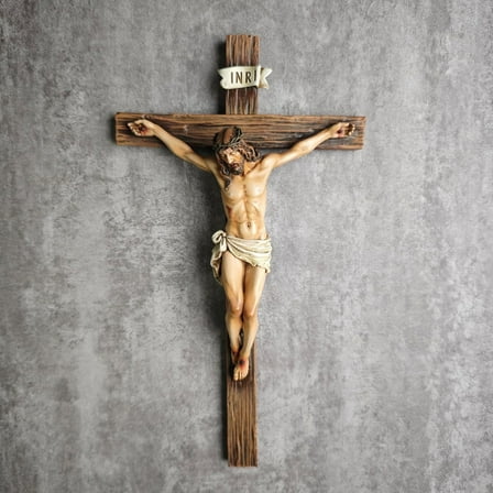 Catholic Crucifix Wall Cross, Jesus Christ Inspirational Home Décor, Religious Devout Gift, 10"H, Renaissance Sculpture